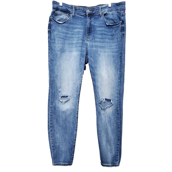 Judy Blue Distressed Tapered Denim Jeans Size 18W - Picture 1 of 8